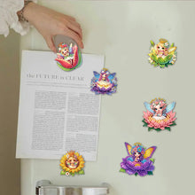 Load image into Gallery viewer, 6Pcs Acrylic Special Shape Cute Girls Fridge Stickers Diamond Art Magnets Decals
