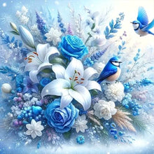 Load image into Gallery viewer, Diamond Painting - Full Round - Blue flower blue bird (30*30CM)