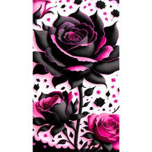 Load image into Gallery viewer, Diamond Painting - Full Round - Black and pink roses (40*70CM)