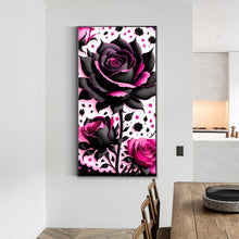 Load image into Gallery viewer, Diamond Painting - Full Round - Black and pink roses (40*70CM)