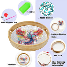 Load image into Gallery viewer, Wooden Simulation Pattern Diamond Food Dinner Plate with Handle for Coffee Table
