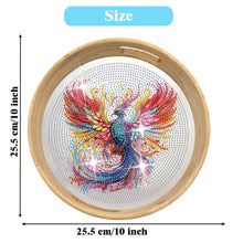 Load image into Gallery viewer, Wooden Simulation Pattern Diamond Food Dinner Plate with Handle for Coffee Table