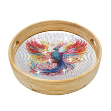 Load image into Gallery viewer, Wooden Simulation Pattern Diamond Food Dinner Plate with Handle for Coffee Table