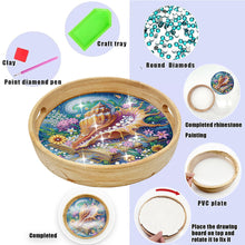 Load image into Gallery viewer, Wooden Simulation Pattern Diamond Food Dinner Plate with Handle for Coffee Table