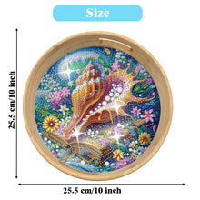 Load image into Gallery viewer, Wooden Simulation Pattern Diamond Food Dinner Plate with Handle for Coffee Table