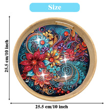 Load image into Gallery viewer, Wooden Simulation Pattern Diamond Food Dinner Plate with Handle for Coffee Table