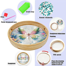 Load image into Gallery viewer, Wooden Simulation Pattern Diamond Food Dinner Plate with Handle for Coffee Table