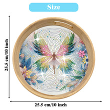 Load image into Gallery viewer, Wooden Simulation Pattern Diamond Food Dinner Plate with Handle for Coffee Table