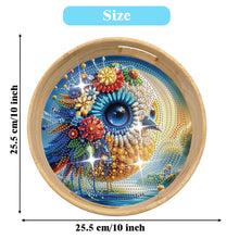 Load image into Gallery viewer, Wooden Simulation Pattern Diamond Food Dinner Plate with Handle for Coffee Table