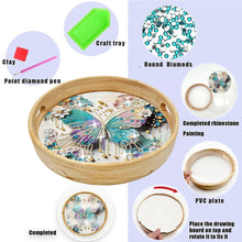 Load image into Gallery viewer, Wooden Simulation Pattern Diamond Food Dinner Plate with Handle for Coffee Table
