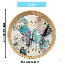 Load image into Gallery viewer, Wooden Simulation Pattern Diamond Food Dinner Plate with Handle for Coffee Table