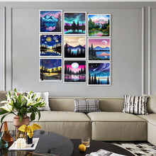 Load image into Gallery viewer, 9pcs Round Diamond Painting Set - Beautiful scenery
