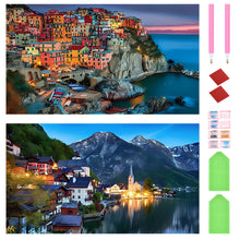 Load image into Gallery viewer, 2pcs Round Diamond Painting Set - Beautiful landscape (70*40CM)
