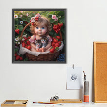 Load image into Gallery viewer, Diamond Painting - Full Round - Cute child with fruit basket (40*40CM)