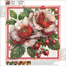 Load image into Gallery viewer, Diamond Painting - Partial Special Shaped - Red flower out of the frame (30*30CM)