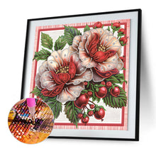 Load image into Gallery viewer, Diamond Painting - Partial Special Shaped - Red flower out of the frame (30*30CM)