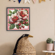 Load image into Gallery viewer, Diamond Painting - Partial Special Shaped - Red flower out of the frame (30*30CM)