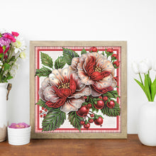 Load image into Gallery viewer, Diamond Painting - Partial Special Shaped - Red flower out of the frame (30*30CM)