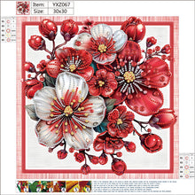 Load image into Gallery viewer, Diamond Painting - Partial Special Shaped - Red flower out of the frame (30*30CM)