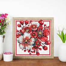 Load image into Gallery viewer, Diamond Painting - Partial Special Shaped - Red flower out of the frame (30*30CM)