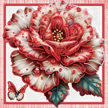 Load image into Gallery viewer, Diamond Painting - Partial Special Shaped - Red flower out of the frame (30*30CM)