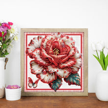 Load image into Gallery viewer, Diamond Painting - Partial Special Shaped - Red flower out of the frame (30*30CM)