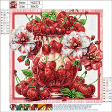 Load image into Gallery viewer, Diamond Painting - Partial Special Shaped - Red flower out of the frame (30*30CM)