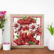 Load image into Gallery viewer, Diamond Painting - Partial Special Shaped - Red flower out of the frame (30*30CM)