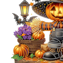 Load image into Gallery viewer, Wooden Special Shape Scarecrow Pumpkin 3 Hooks Diamond Painting Hook Rail
