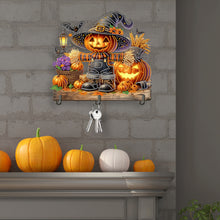 Load image into Gallery viewer, Wooden Special Shape Scarecrow Pumpkin 3 Hooks Diamond Painting Hook Rail