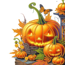 Load image into Gallery viewer, Wooden Special Shape Pumpkins And Lantern 3 Hooks Diamond Painting Hook Rail