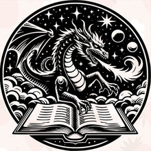 Load image into Gallery viewer, Diamond Painting - Full Round - Dragon reading (40*40CM)
