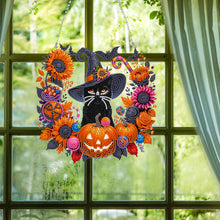 Load image into Gallery viewer, Acrylic Special Shape Black Cat Pumpkin DIY Diamond Garland Pendant Kit