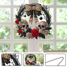 Load image into Gallery viewer, Acrylic Special Shape Skull Rose DIY Diamond Painting Garland Pendant Kit