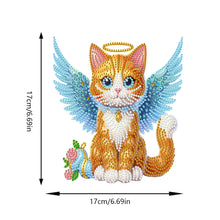 Load image into Gallery viewer, Acrylic Special Shaped Angel Orange Cat Desktop Shake Head Diamond Art Kit Decor