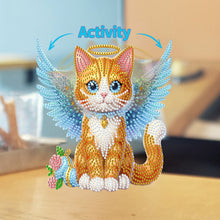 Load image into Gallery viewer, Acrylic Special Shaped Angel Orange Cat Desktop Shake Head Diamond Art Kit Decor