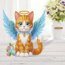 Load image into Gallery viewer, Acrylic Special Shaped Angel Orange Cat Desktop Shake Head Diamond Art Kit Decor