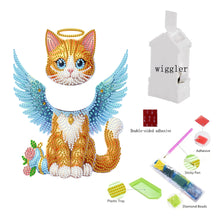 Load image into Gallery viewer, Acrylic Special Shaped Angel Orange Cat Desktop Shake Head Diamond Art Kit Decor