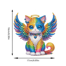 Load image into Gallery viewer, Acrylic Special Shaped Angel Wings Cat Desktop Shake Head Diamond Art Kit Decor