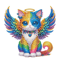 Load image into Gallery viewer, Acrylic Special Shaped Angel Wings Cat Desktop Shake Head Diamond Art Kit Decor