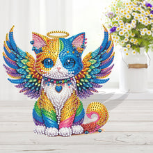Load image into Gallery viewer, Acrylic Special Shaped Angel Wings Cat Desktop Shake Head Diamond Art Kit Decor