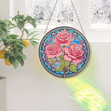 Load image into Gallery viewer, Suncatcher Rose Diamond Painting Hanging Pendants for Kid Adults DIY Craft