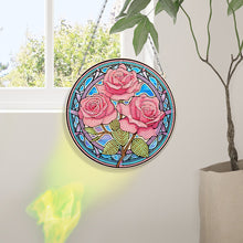Load image into Gallery viewer, Suncatcher Rose Diamond Painting Hanging Pendants for Kid Adults DIY Craft