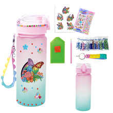 Load image into Gallery viewer, 470ml Rainbow Butterfly DIY Diamond Painting Cup Diamond Decorate Water Bottle