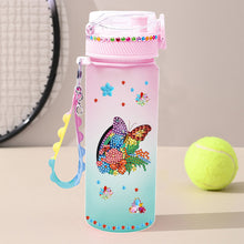 Load image into Gallery viewer, 470ml Rainbow Butterfly DIY Diamond Painting Cup Diamond Decorate Water Bottle