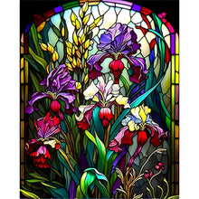 Load image into Gallery viewer, 6pcs Round Diamond Painting Set - Glass art flowers and plants (30*40CM)