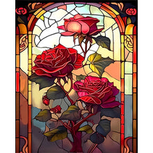 Load image into Gallery viewer, 6pcs Round Diamond Painting Set - Glass art flowers and plants (30*40CM)