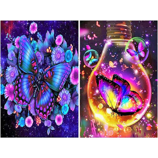 2pcs Round Diamond Painting Set - Dream Butterfly (40*60CM)