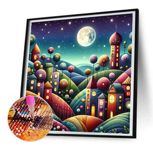 Diamond Painting - Full Round - Abstract house (30*30CM)