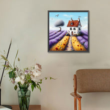 Load image into Gallery viewer, Diamond Painting - Full Round - Purple flower field house (30*30CM)